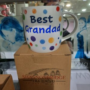 spotted mug with best grandad written on it
