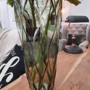 a large green glass vase