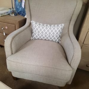 an image of a grey accent chair