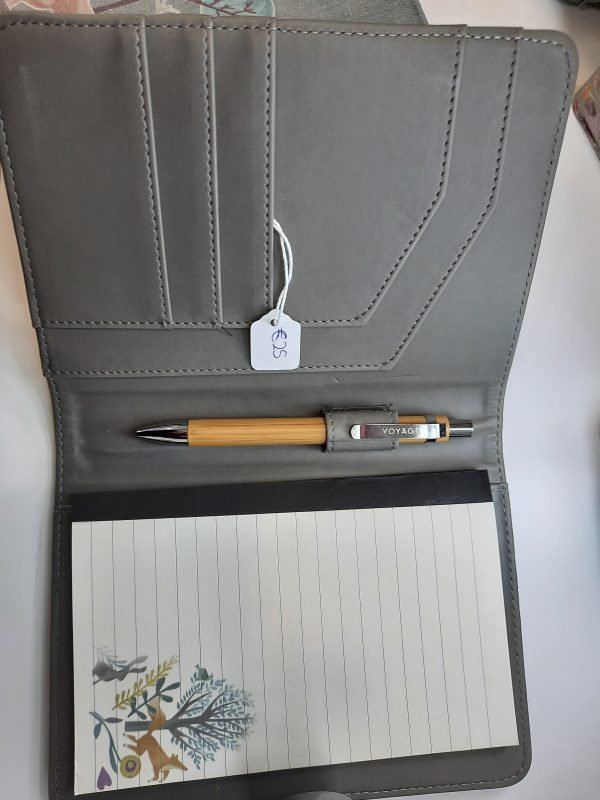 an image of the inside of a fabric notebook with a fox design