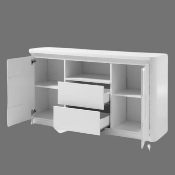 an image of a white high gloss sideboard