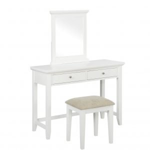 an image of a white wooden dressing table