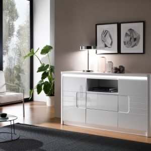 an image of a white high gloss sideboard