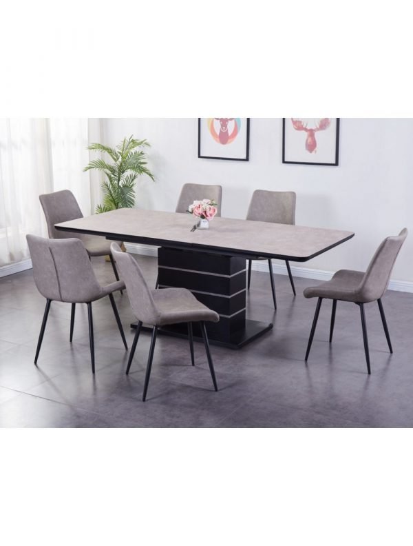 an image of an extending dining table and 6 chairs